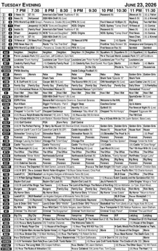 FRIDAY EVENING TV LISTINGS